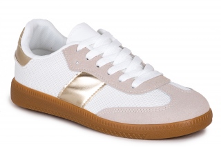 IDEAL SHOES Sieviešu kedas zelta krāsa. Sporta stils. 