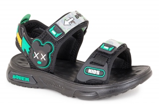 BADEN KIDS ar LED gaismu melnā krāsa. Sandales. 