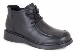 FERMANI Komforts melnā krāsa. Sieviešu puszābaki ar šņorēm. 