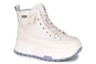 FERMANI Sieviešu puszābaki ar šņorēm baltā krāsa. Sporta stils. 