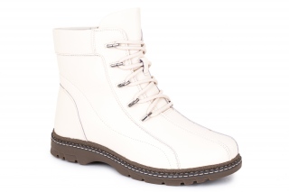 FERMANI Komforts baltā krāsa. Sieviešu puszābaki ar šņorēm. 