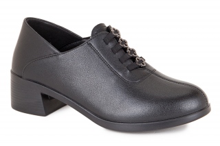 FERMANI Sieviešu kurpes ar šņorēm melnā krāsa. Komforts. 