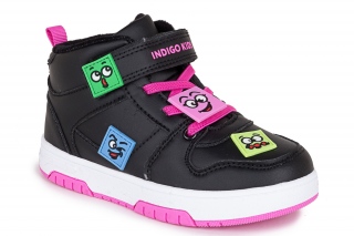 INDIGO KIDS Puszābaki ar šņorēm melnā un rozā krāsa. Sporta stils. 