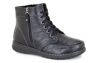 UNISOFT Komforts melnā krāsa. Sieviešu puszābaki ar šņorēm. 