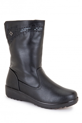 UNISOFT Komforts melnā krāsa. Sieviešu puszābaki. 